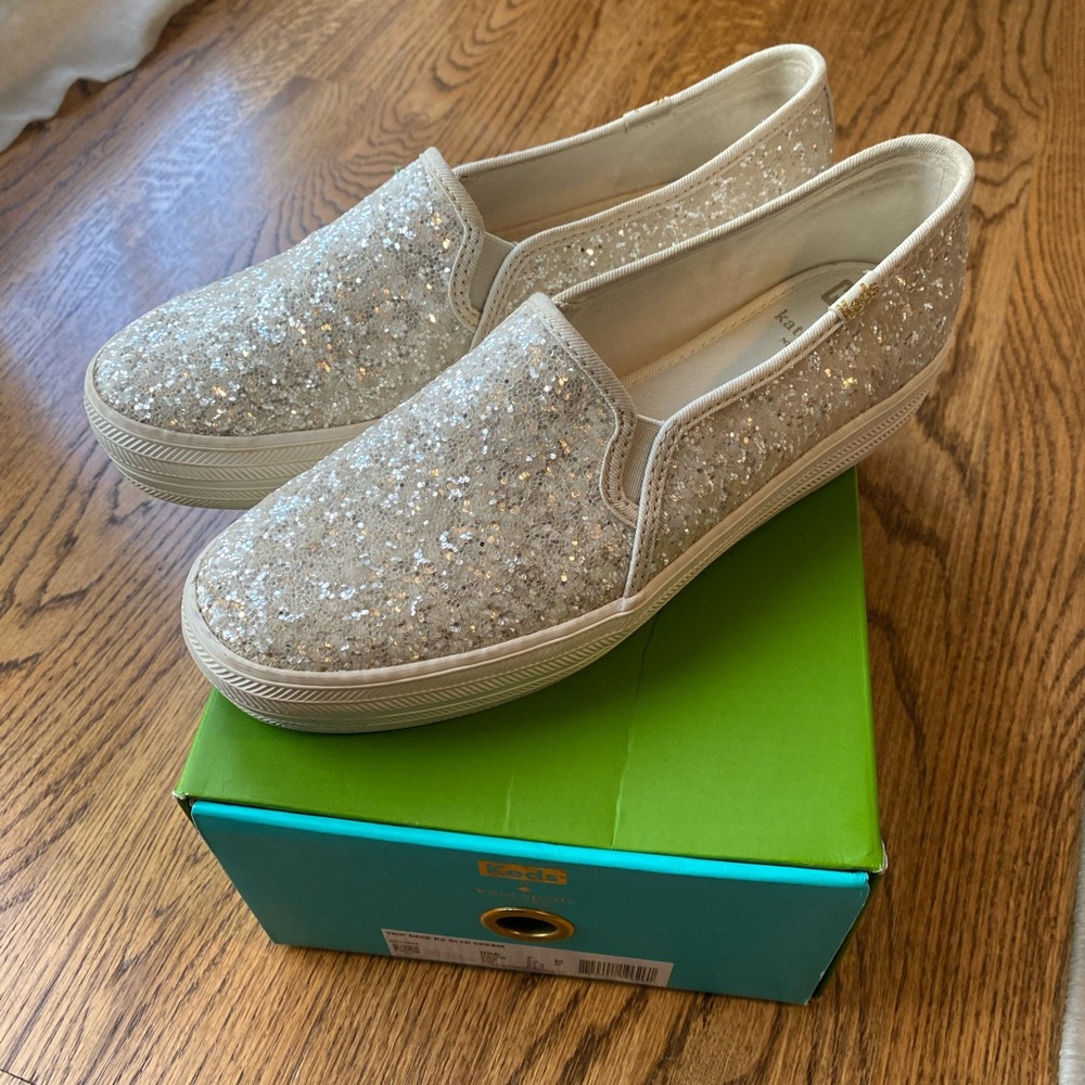 Keds for Kate Spade Slip on Sneakers - Triple Decker - Glitter Cream